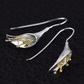 Silver Plated Long Flower Earrings
