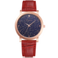 Lvpai Fashion Sports Star Starry Women Dress Watches Luxury Gold Leather Ladies Watch Girl Red White Student Clock Wristwatch