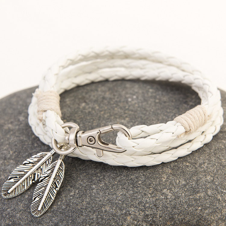 Fashion Jewelry Leather Charm Friendship Bracelets & Bangles