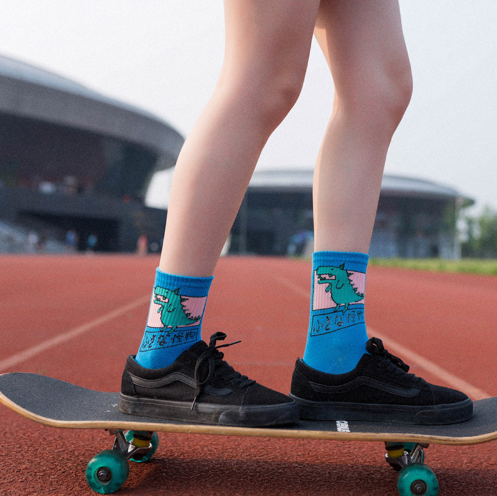 Woman Socks Korea Ulzzang Hong Kong Wind Harajuku Skate Little Animal Cute Socks Calcetine Clothing Dresses