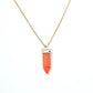 Ling Pendulum Bullet Resin Hexagon Column Pendant Stainless Steel Necklace