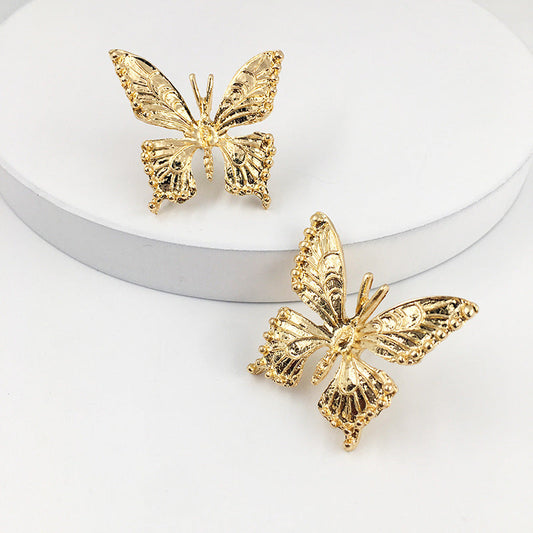 Textured Butterfly Stud Earrings Women Jewelry Mom Gift Everyday Wear Earrings