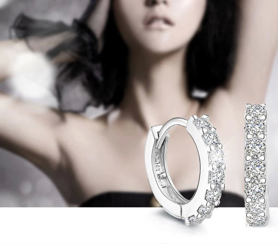 Gemstone Hoop Earrings Dangle Women Fashion Jewelry Gift for Her