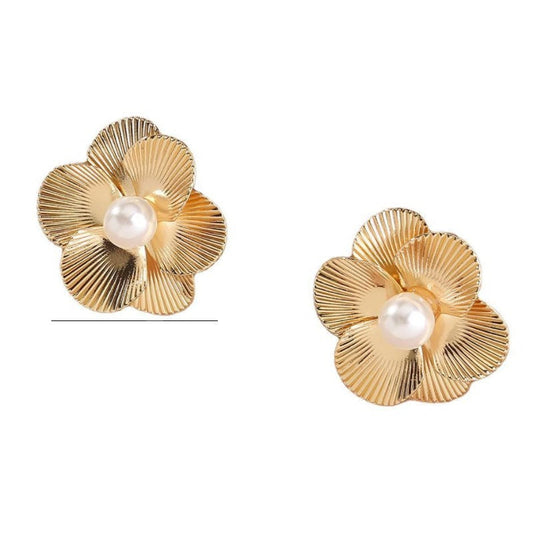 Shell Pattern Flower Stud Earrings Female Girl Fashion Earrings Birthday Holiday