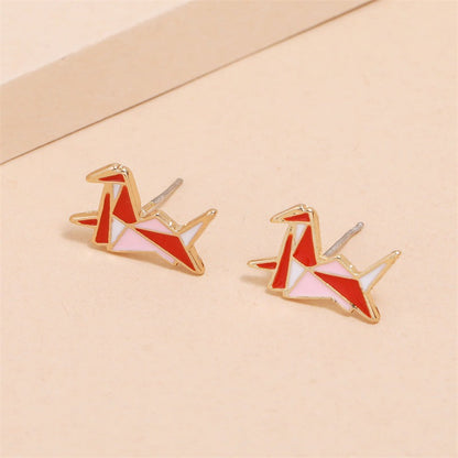 Paper Bird Stud Earrings Women Fashionable Luxurious Earrings Jewelry