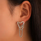 Hearts Chains Stud Earrings for Girls Women Stud Jewelry Gift Accessories