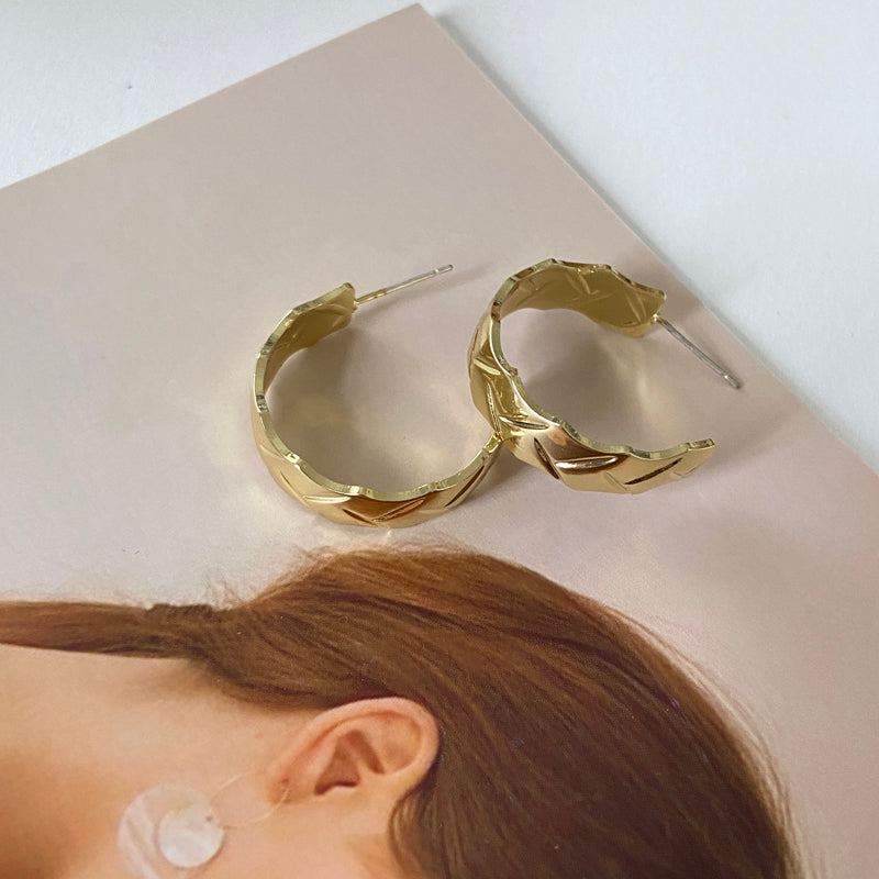 Braided Pattern Hoop Dangle Earrings Women Jewelry Gift for Her Accessories