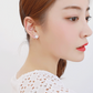 Korean Shell Earrings Classic Sterling Silver Needle Earrings Leaf White Flower Water Drop Temperament Earrings