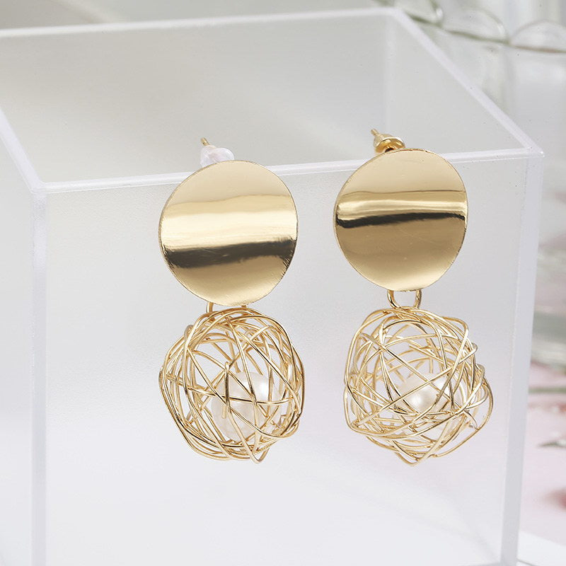 Knit Ball Design Ear Drop Earrings Dangle Women Fashion Jewelry Gift for Her
