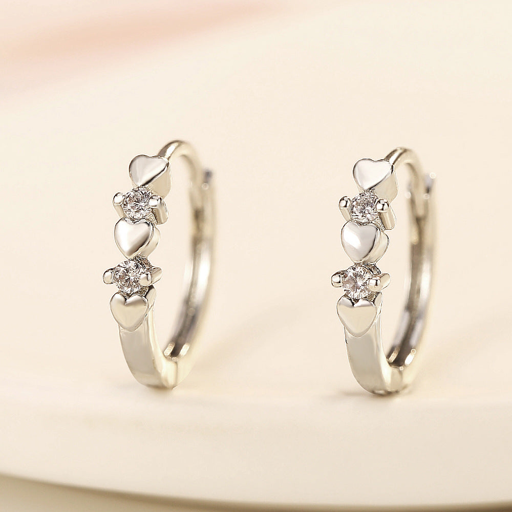 Heart Pattern Hoop Earrings Cute Summer Earring Jewelry Gift for Her