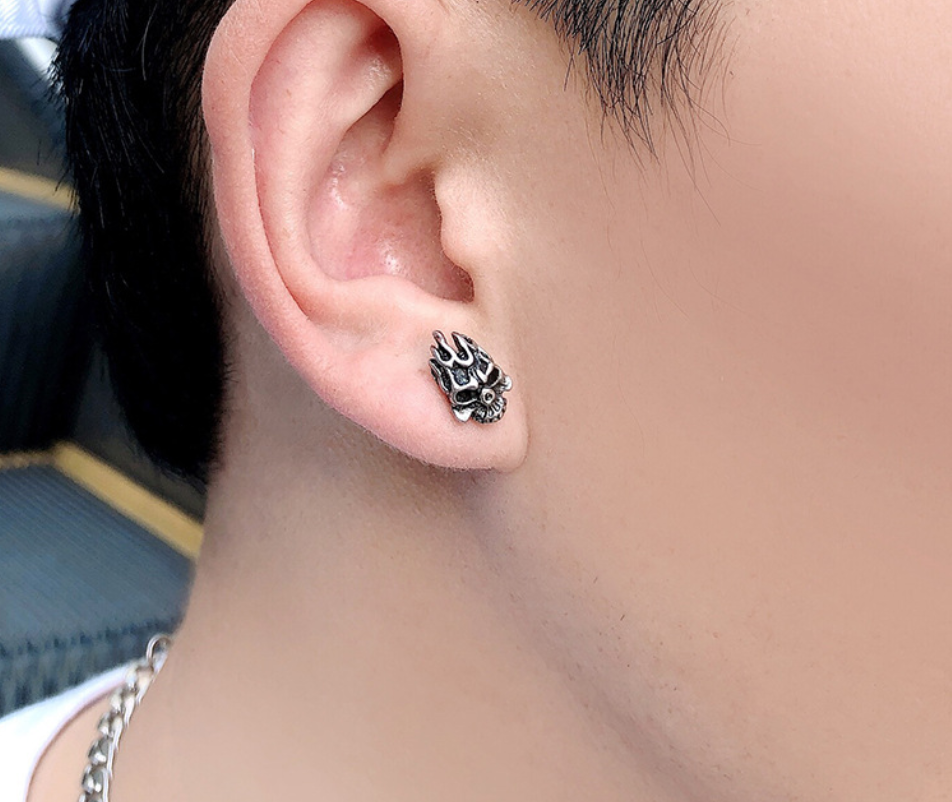 Skull Punk Style Stud Earrings Accessories Gift Women Girl Fashionable Jewelry