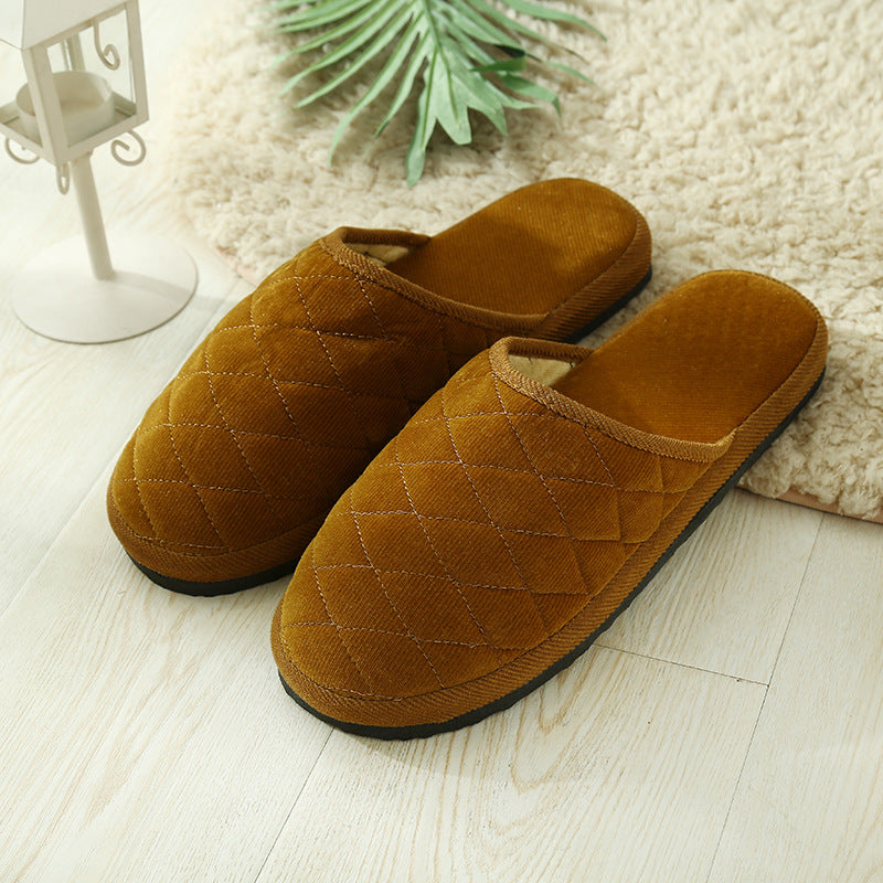 The spring and autumn Home Furnishing hotel indoor floor lady corduroy home Boy EVA plush cotton slippers lovers stall