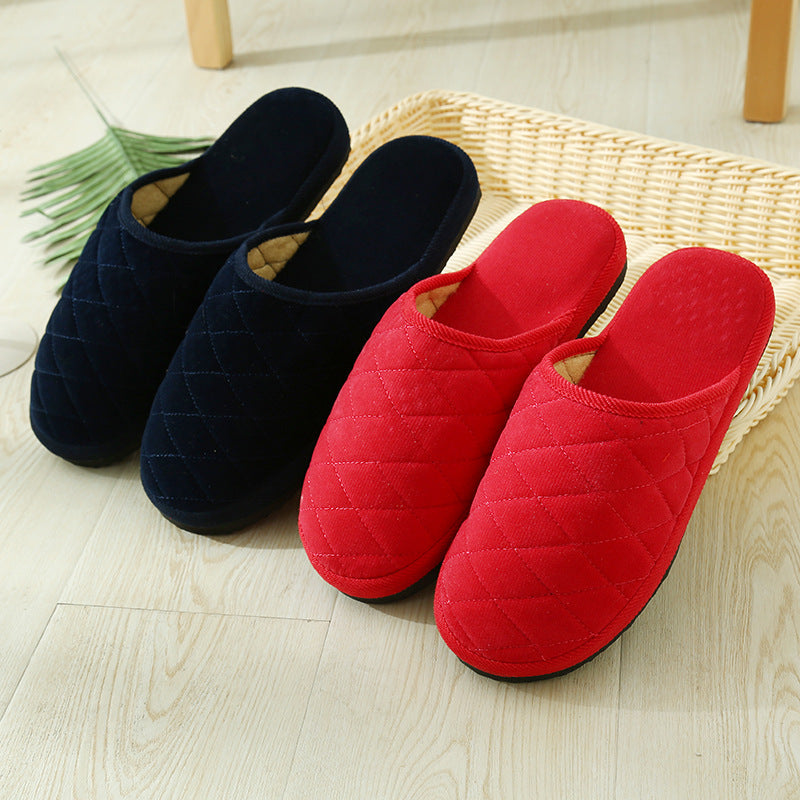 The spring and autumn Home Furnishing hotel indoor floor lady corduroy home Boy EVA plush cotton slippers lovers stall