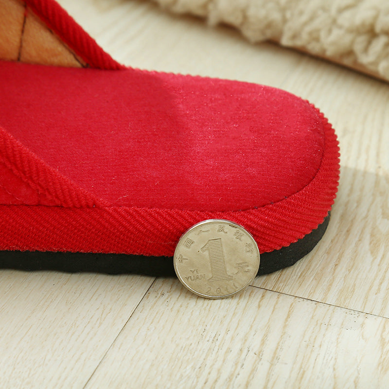 The spring and autumn Home Furnishing hotel indoor floor lady corduroy home Boy EVA plush cotton slippers lovers stall