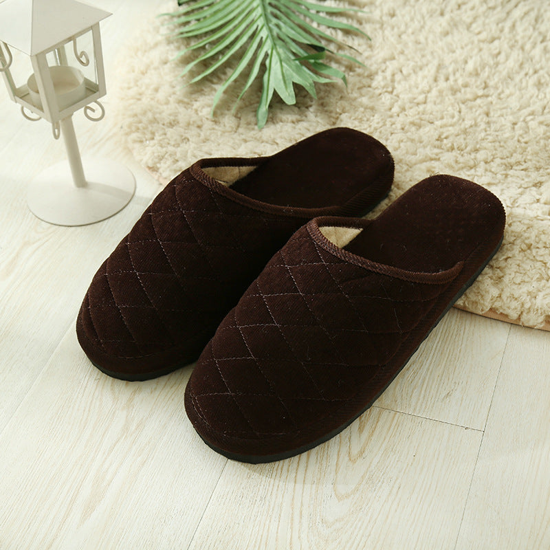 The spring and autumn Home Furnishing hotel indoor floor lady corduroy home Boy EVA plush cotton slippers lovers stall