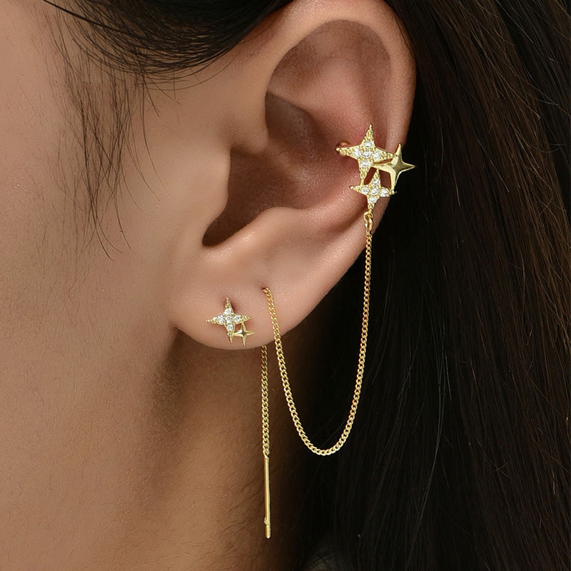 Stars Strings Studs Dangle Earring Exquisite Fashion Earrings For Women