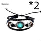 Twelve constellation glass piece couple bracelet