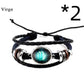 Twelve constellation glass piece couple bracelet