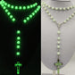 Acrylic Glow-in-the-dark Rosary Cross Necklace Christian
