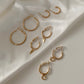 4 Pairs Minimalistic Hoop Earrings Dangle Women Fashion Jewelry Gift for Her