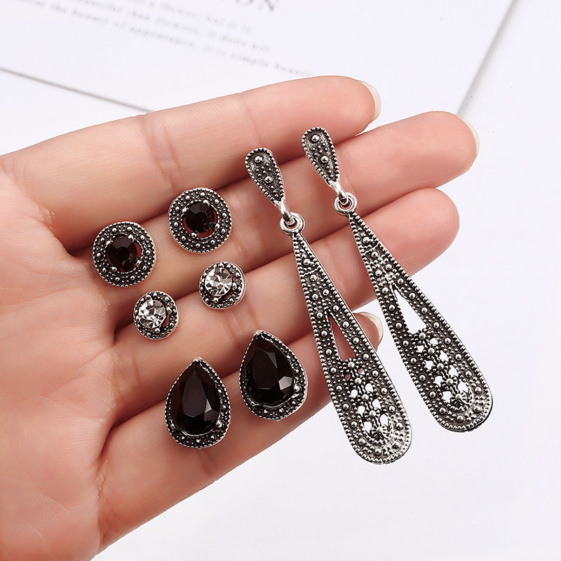 Bohemian Black Diamond Long Earrings