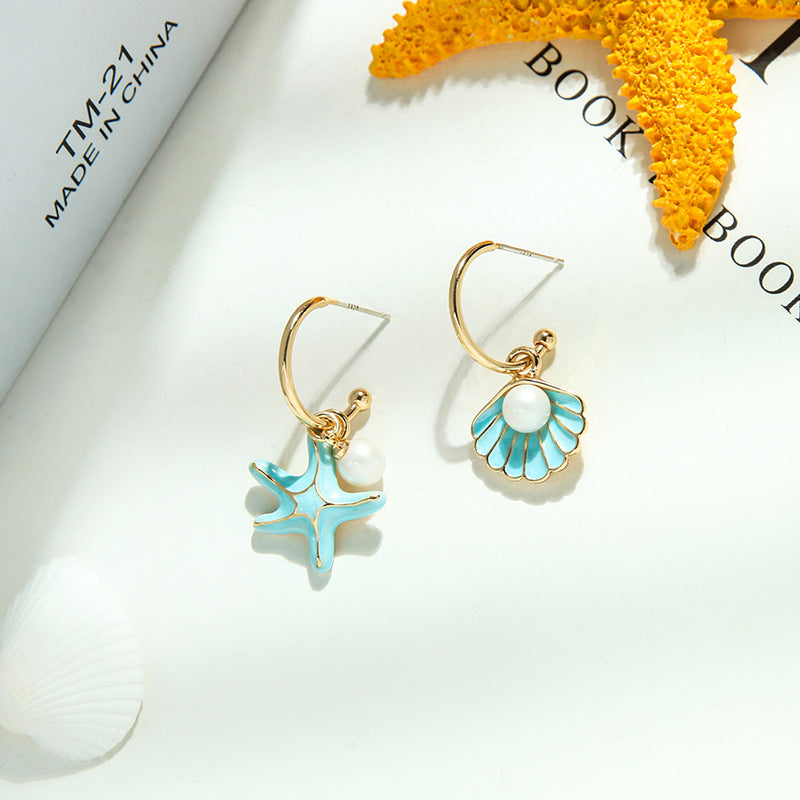 Shell pearl earrings