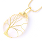Natural Stone Pendant Gold Color Wire Wrap Gem