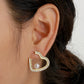 Rhinestone Heart Gift for Her Earrings Dangle Women Fashion Jewelry Jewellery