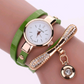 Thin belt fashion ladies watch Casual three-ring winding bracelet watch Women's fashion quartz watch
