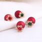 Red Ball Stud Earrings Women Jewelry Mom Gift Everyday Wear Earrings