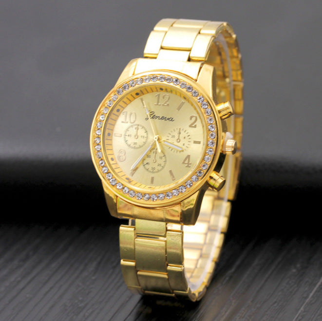 Fashion Watch Diamond Alloy Steel Band