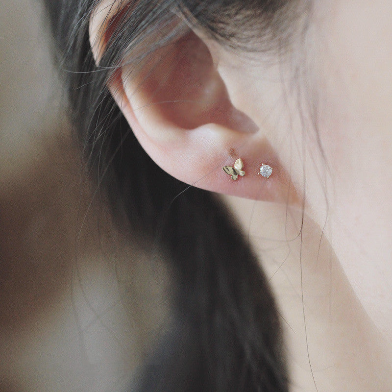 Miniature Butterfly Stud Earrings Fashion Women Female Earrings Piercing Jewelry