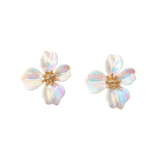 Flower Design Stud Earrings for Women Girls Ear Studs Jewelry Gift Fashion