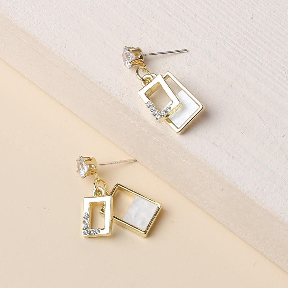 Rectangular Gift Earrings Dangle Women Fashion Jewelry Jewellery