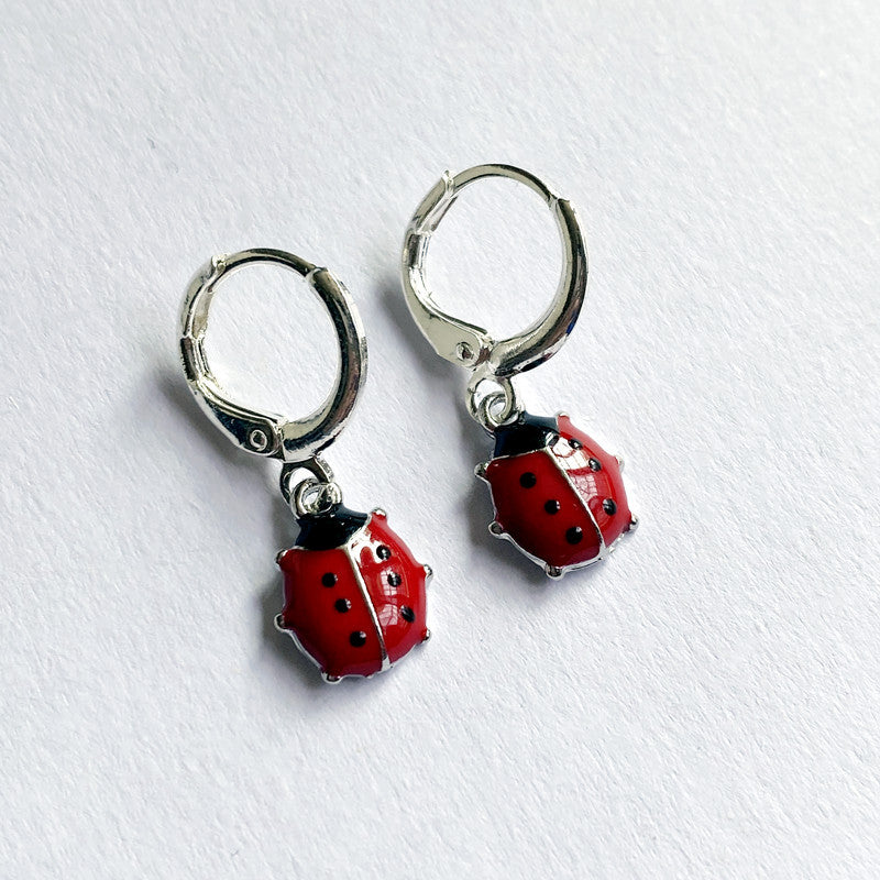 Ladybug Design Drop Dangle Earrings Women Jewelry Gift for Her Accessories