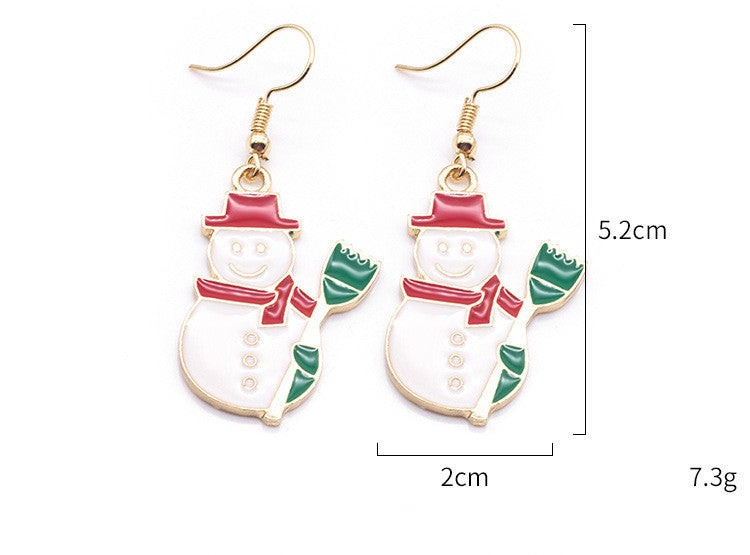 Christmas  Cartoon Dripping Oil Color Earrings