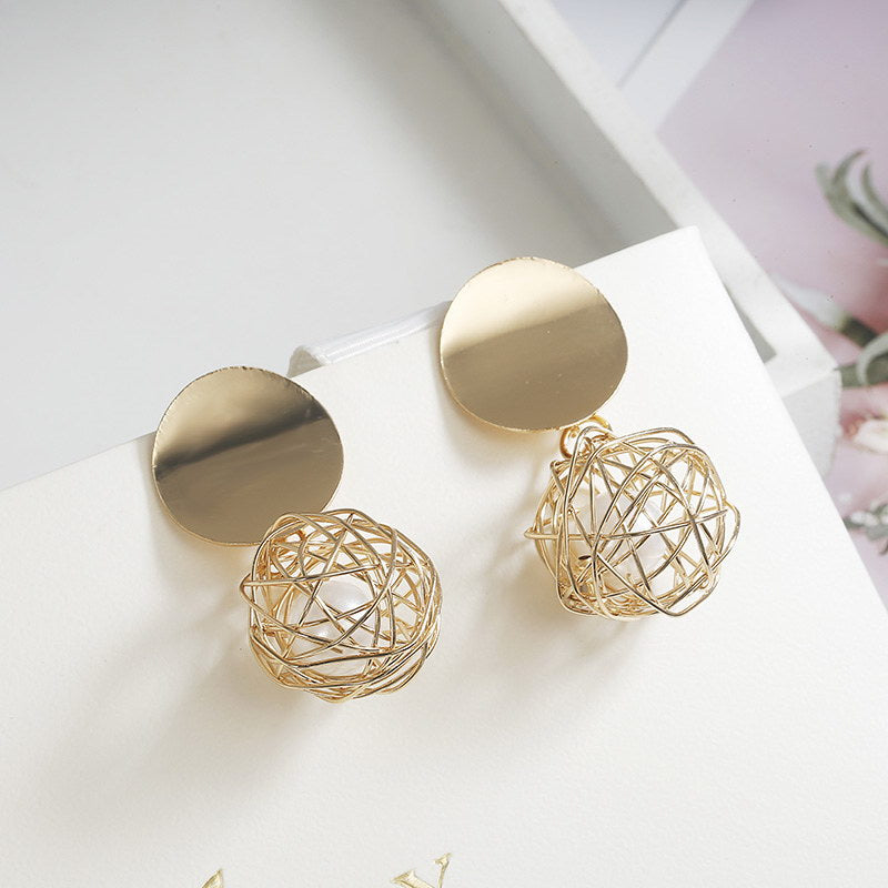 Knit Ball Design Ear Drop Earrings Dangle Women Fashion Jewelry Gift for Her