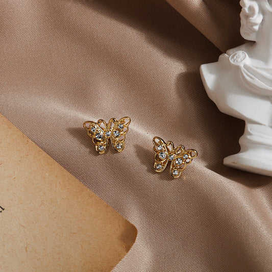 Rhinestone Butterfly Jewelry Stud Earrings Modern Fashion Women Earrings