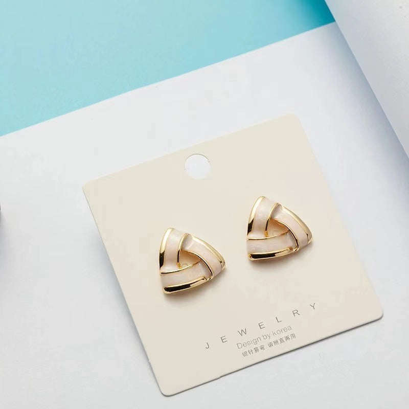 Geometric Triangle Stud Earrings Accessories Gift Women Girl Fashionable Jewelry