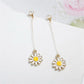 Simple Elegant Flower Ear Line Long Earrings For Women Fashion Jewelry Sweet Drop Pendientes Mujer Moda