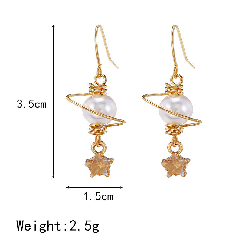 1 Pair Star Pendant Dangle Earrings Jewelry Accessories Girls Fashion Accessory