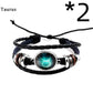 Twelve constellation glass piece couple bracelet