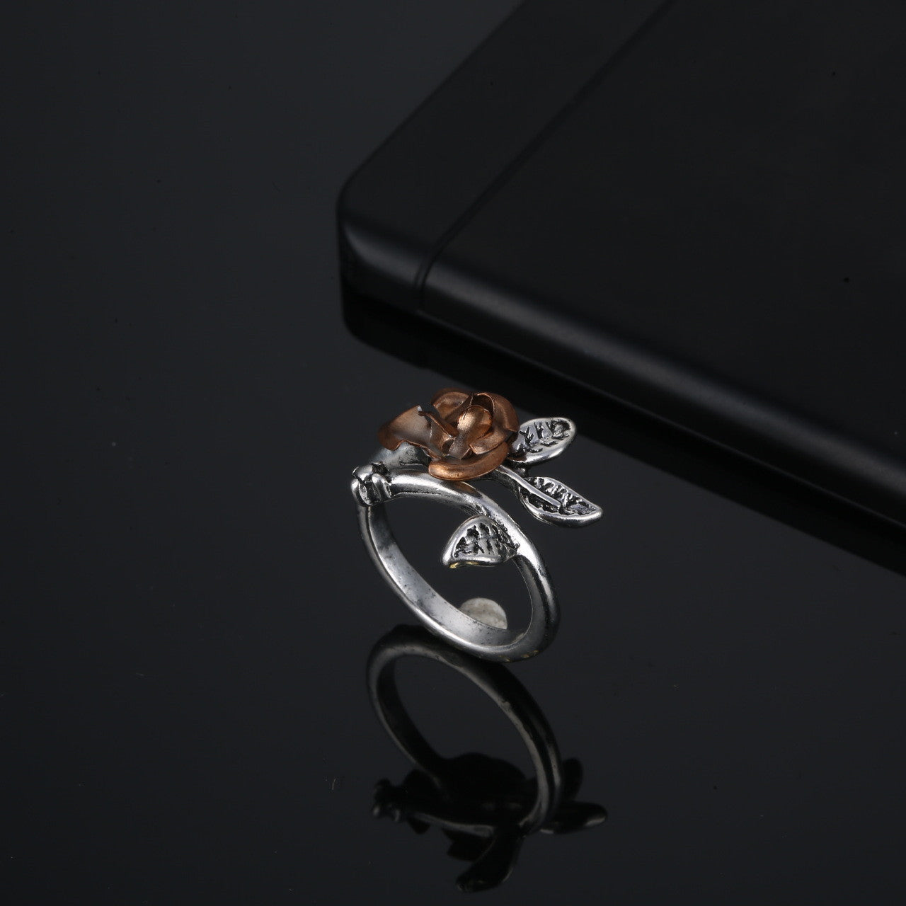 Alloy Personality Plant Ladies Rose Ring