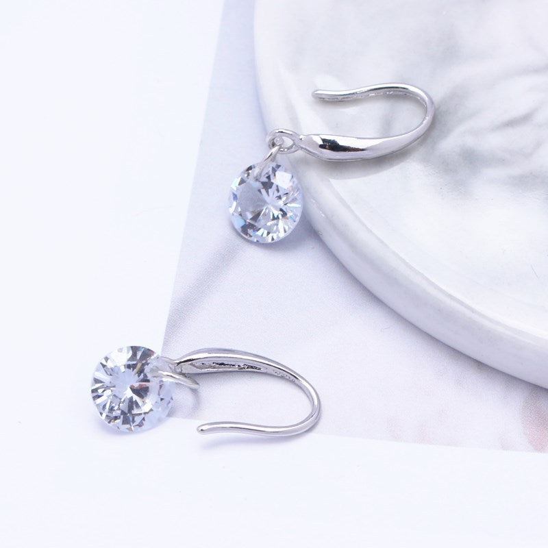 Women's Fashion Round Alloy Zircon Earrings