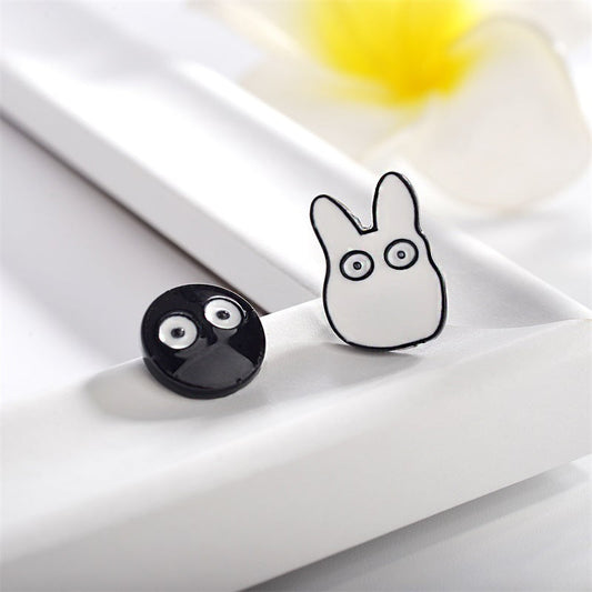 Mismatched White Rabbit Stud Earrings Women Jewelry Mom Gift Everyday Wear