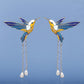 Hummingbird Earrings Epoxy Colored Animal Elements Bird Country Style Female Earrings
