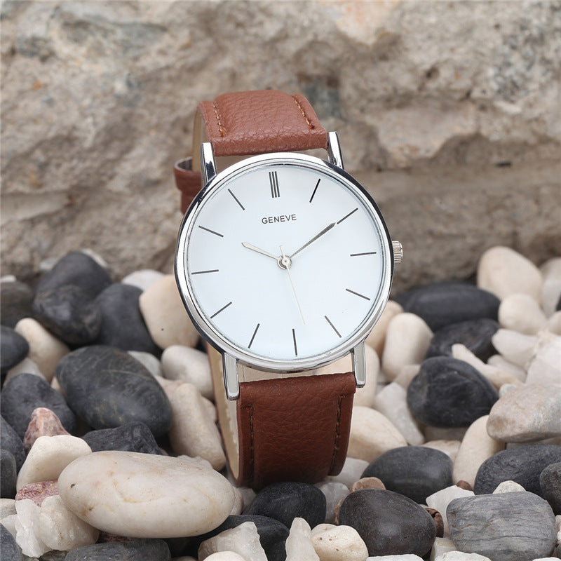 Geneva silver strap watch