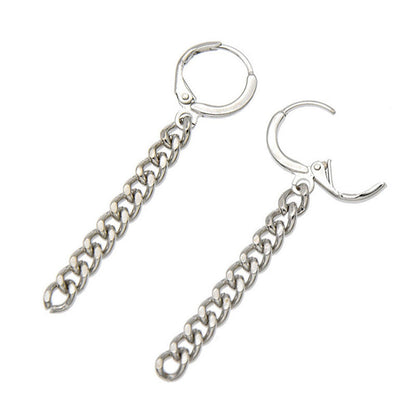 Metal Chain Hoop Dangle Fashion Earrings for Women Stylish Party Jewelry Gift