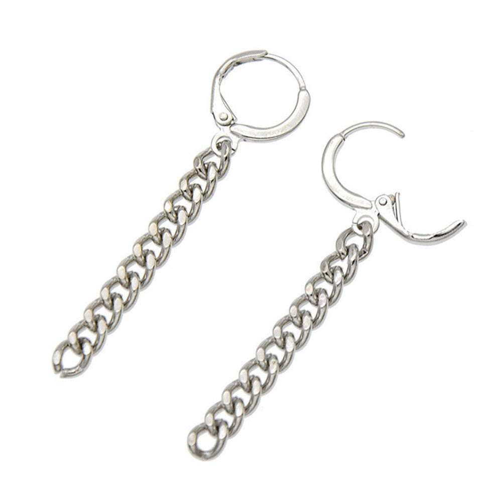 Metal Chain Hoop Dangle Fashion Earrings for Women Stylish Party Jewelry Gift