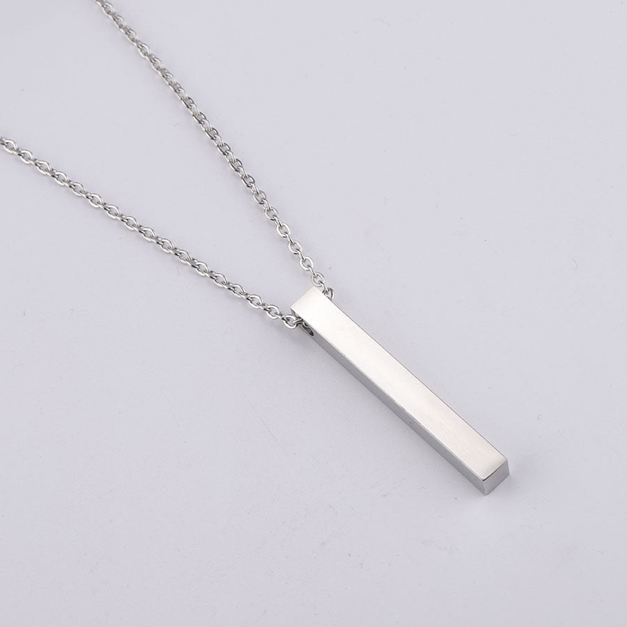 3D Engraved Bar Necklace